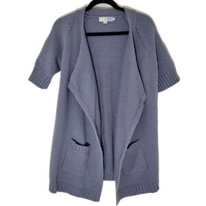 BODEN Open Front Wool Alpaca Cardigan Sweater Short Sleeve Women US Sz 8 Pockets